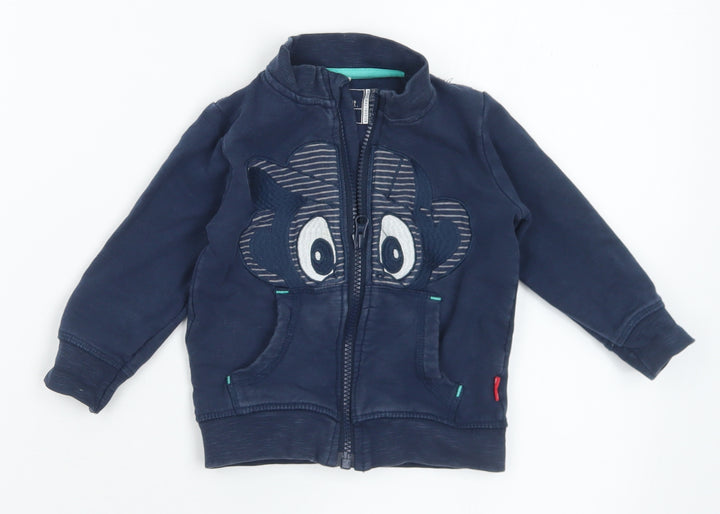 name it Boys Blue  Cotton Full Zip Jumper Size 9-12 Months