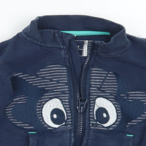 name it Boys Blue  Cotton Full Zip Jumper Size 9-12 Months