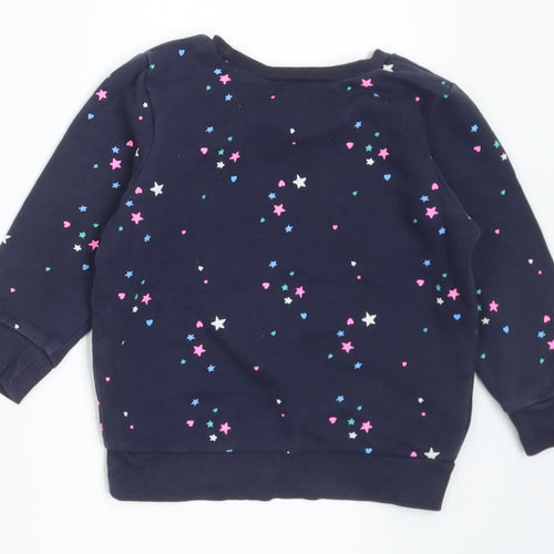 Dunnes Stores Girls Multicoloured Geometric Cotton Pullover Jumper Size 18-24 Months   - Love our planet