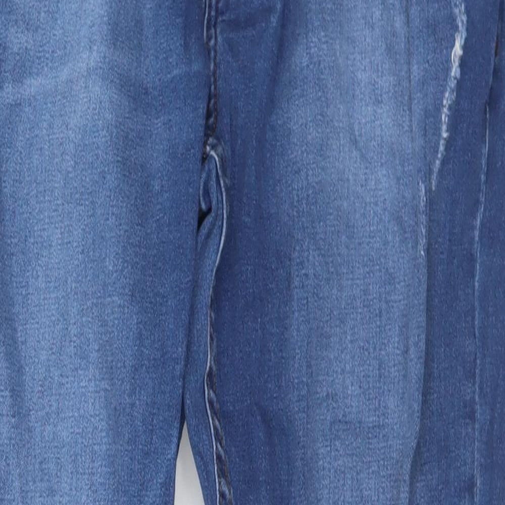 Denim & Co. Mens Blue  Cotton Straight Jeans Size 32 in L30 in Regular Button