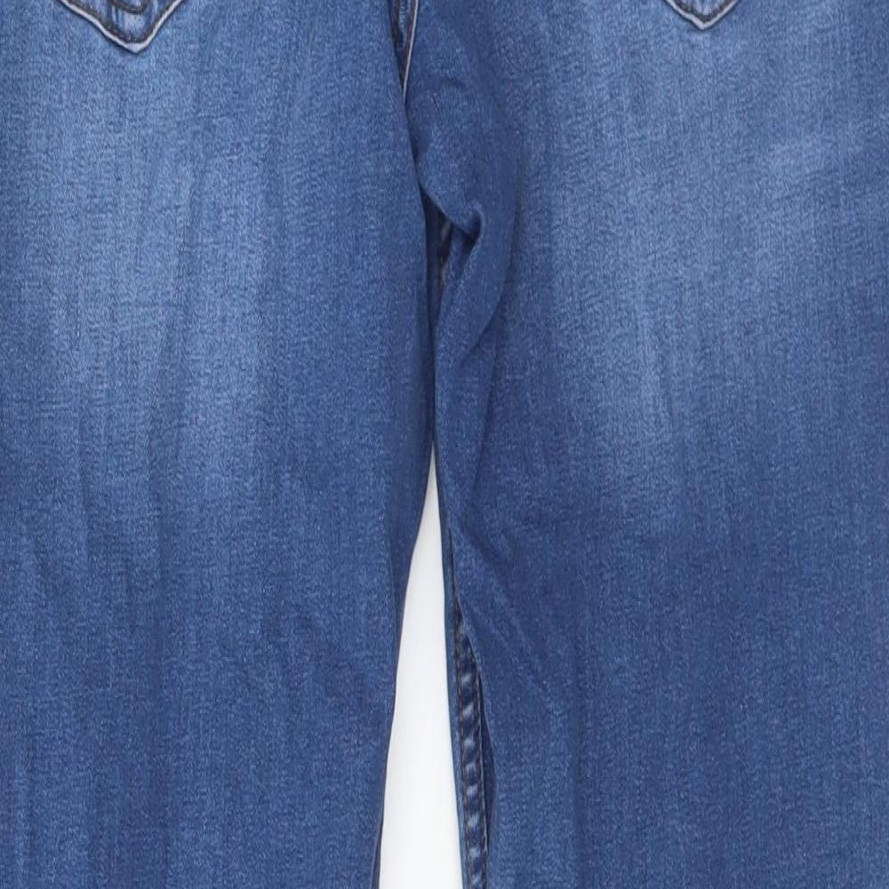 Denim & Co. Mens Blue  Cotton Straight Jeans Size 32 in L30 in Regular Button