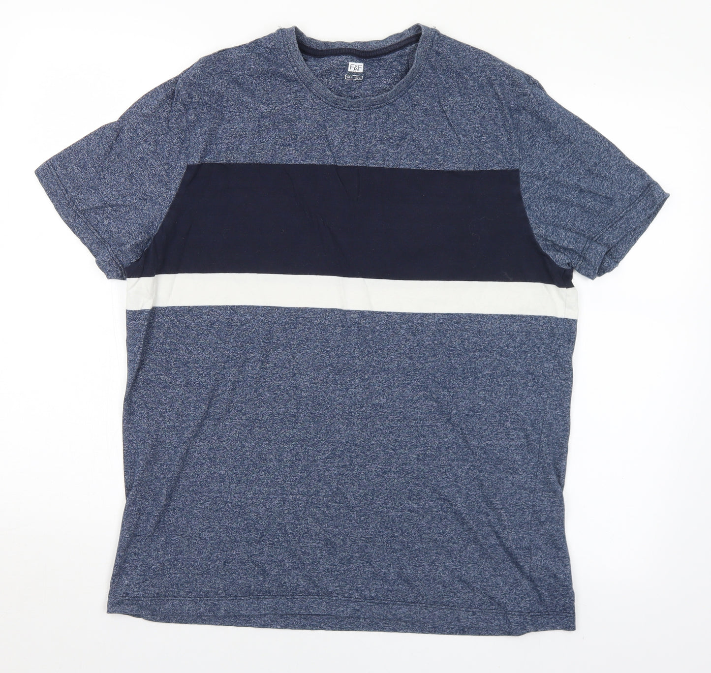 F&F Mens Multicoloured  Cotton  T-Shirt Size L Crew Neck