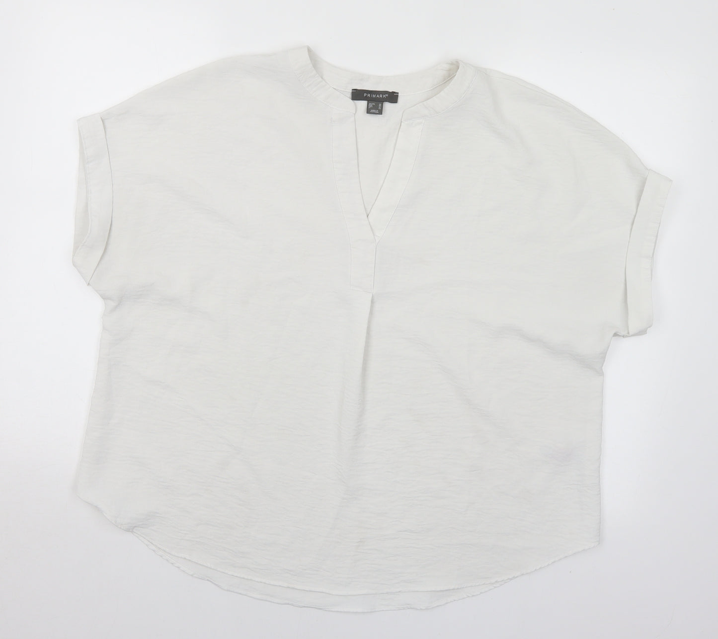 Primark Womens White  Polyester Basic Blouse Size 20 V-Neck