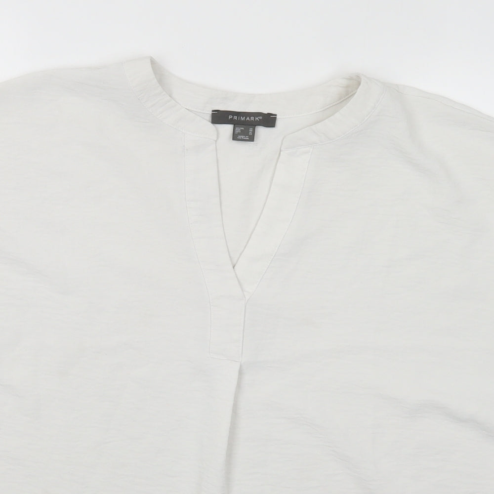 Primark Womens White  Polyester Basic Blouse Size 20 V-Neck