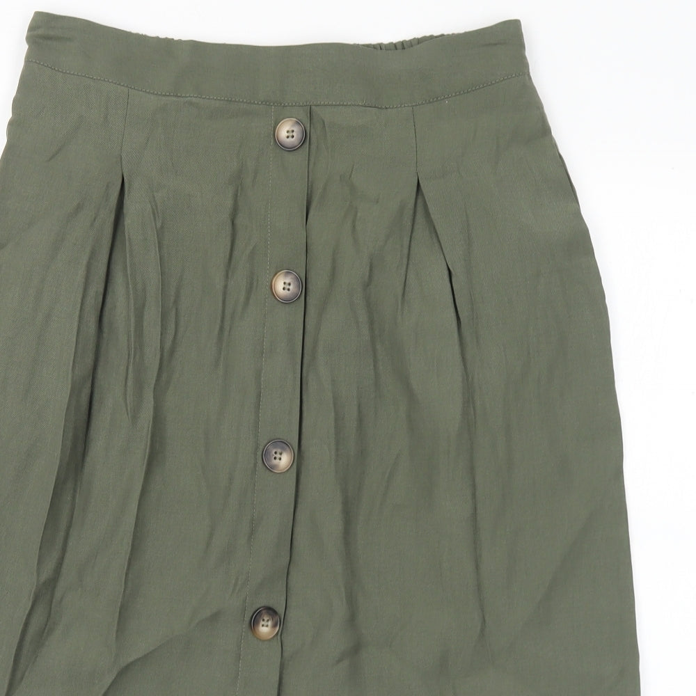 Editors Cut Womens Green  Lyocell A-Line Skirt Size 12