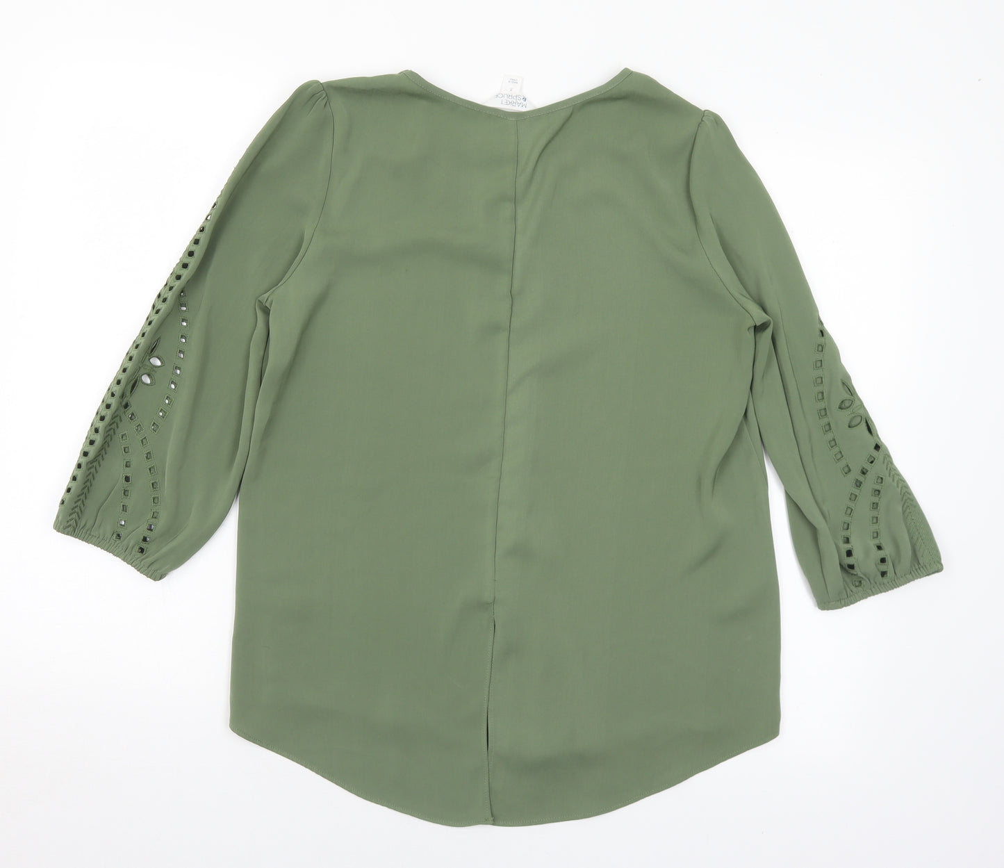 Market & Spruce Womens Gold  Polyester Basic Blouse Size S Round Neck