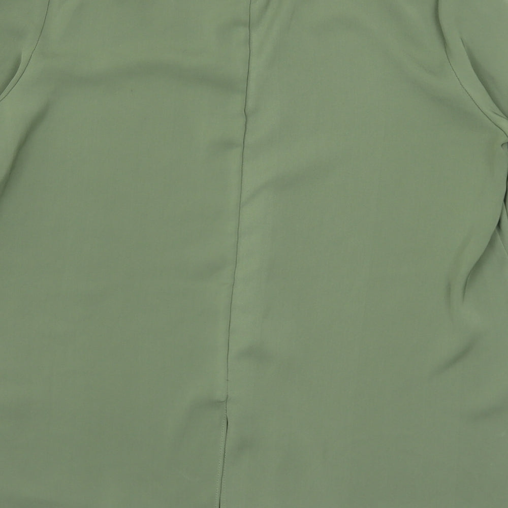 Market & Spruce Womens Gold  Polyester Basic Blouse Size S Round Neck