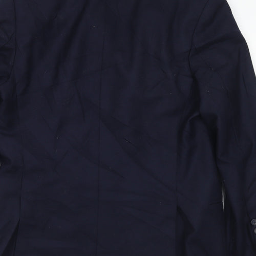 James Fashion Mens Blue  Polyester Jacket Suit Jacket Size 36