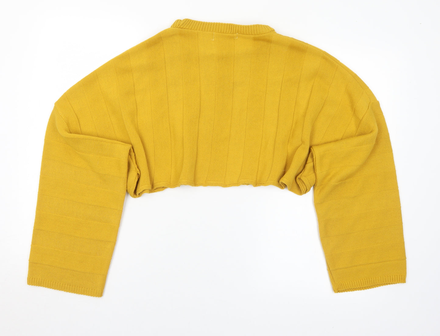 Prague Womens Yellow Mock Neck  Acrylic Pullover Jumper Size M