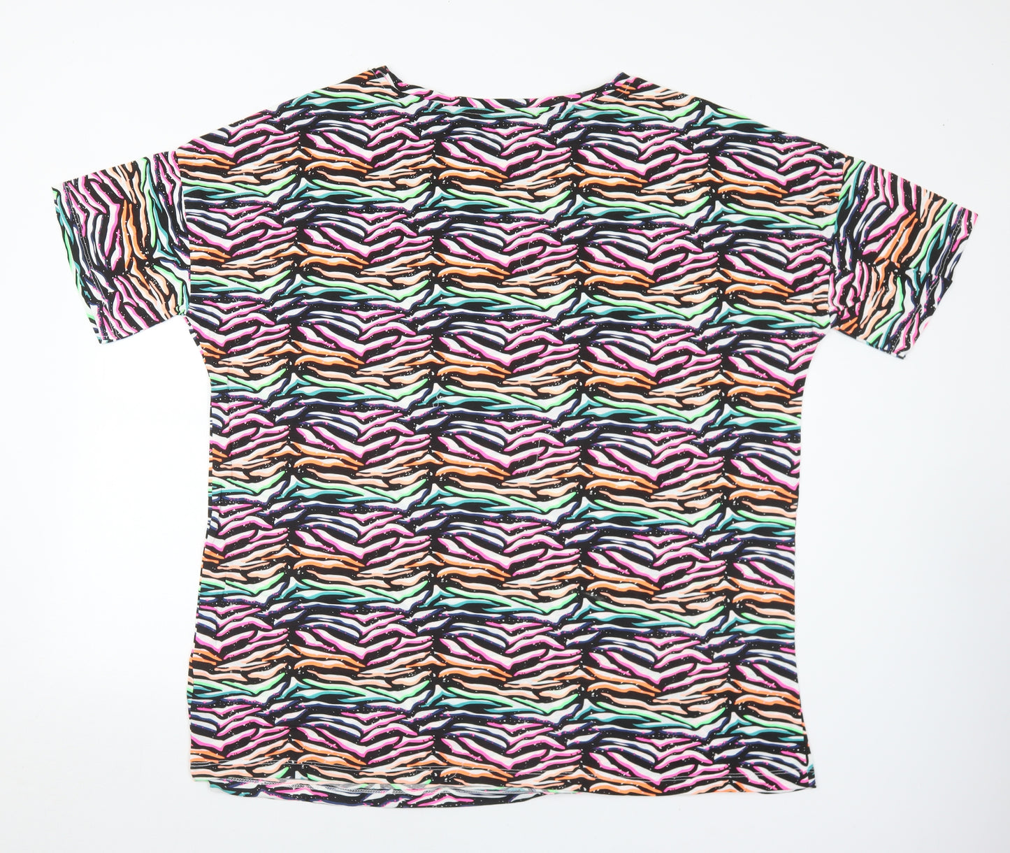 Pretty Secrets Womens Multicoloured Geometric Polyester Basic T-Shirt Size 24 Round Neck - 24-26