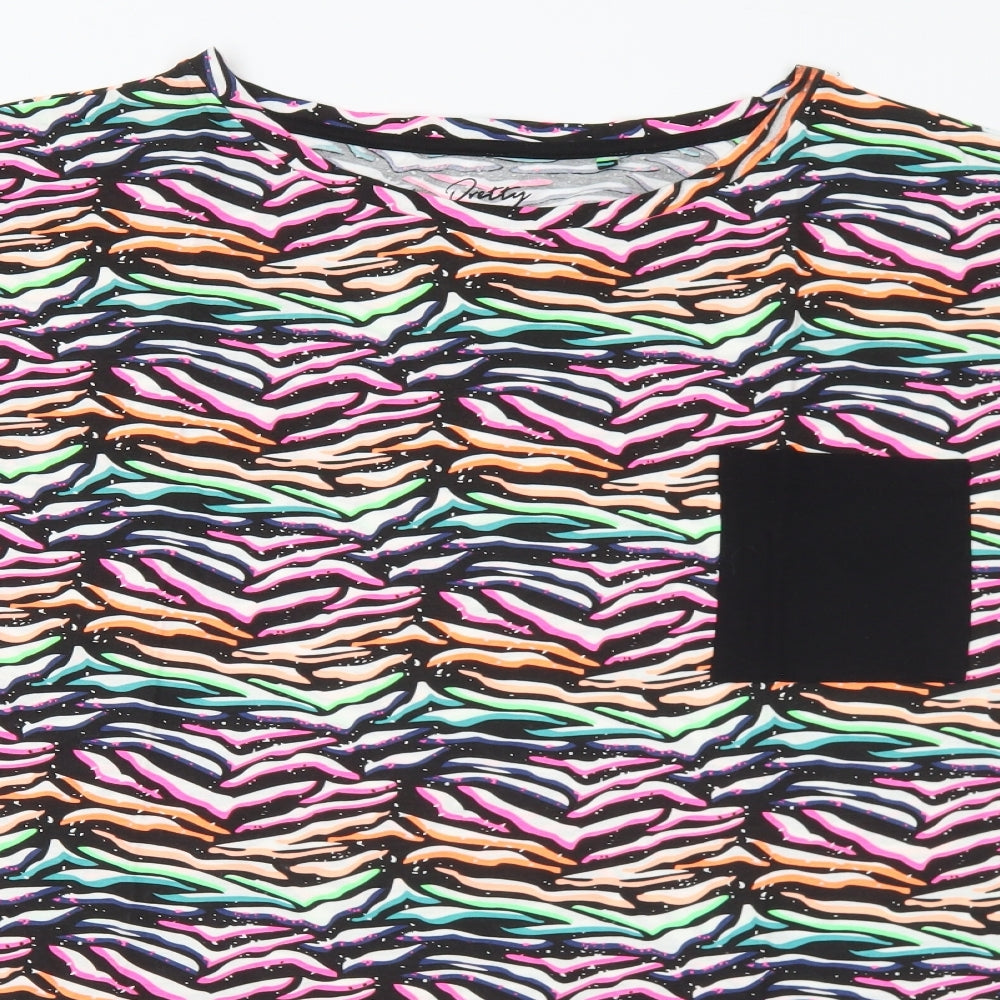 Pretty Secrets Womens Multicoloured Geometric Polyester Basic T-Shirt Size 24 Round Neck - 24-26