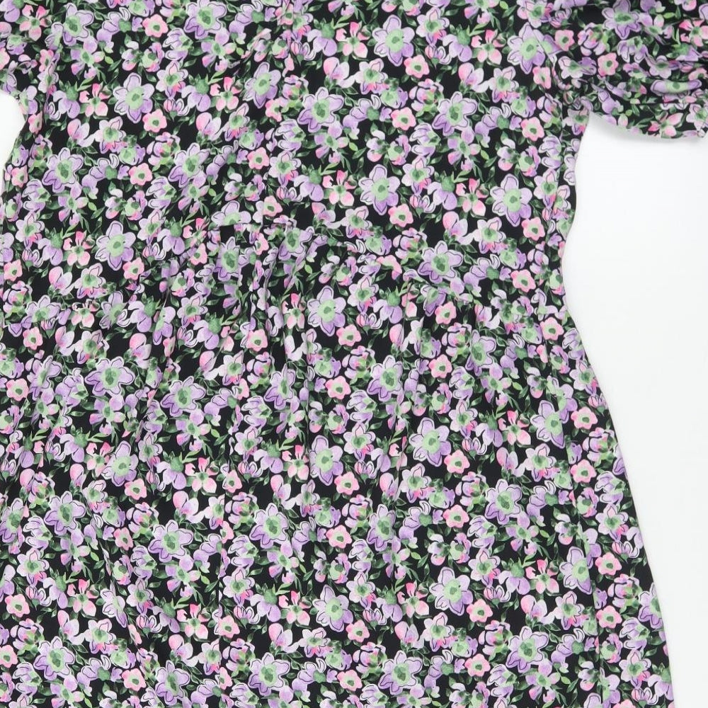 George Womens Multicoloured Floral Polyester A-Line  Size 16  Round Neck