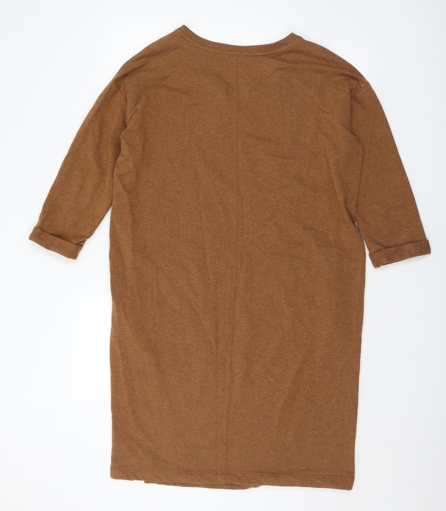 Sandwich Womens Brown Geometric Cotton Jumper Dress  Size L  V-Neck