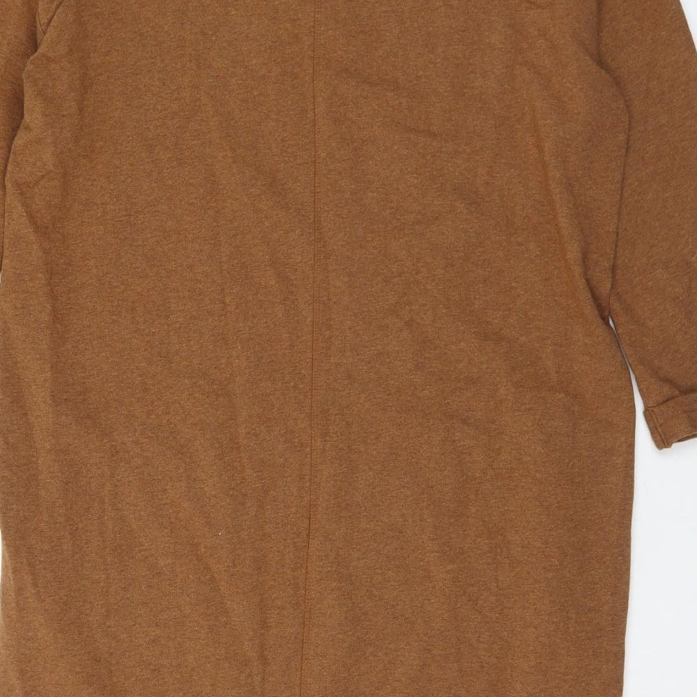 Sandwich Womens Brown Geometric Cotton Jumper Dress  Size L  V-Neck