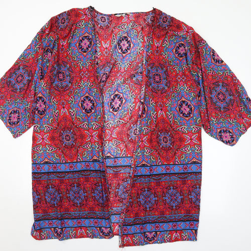 Peacocks Womens Multicoloured Geometric  Kimono Jacket Size 20
