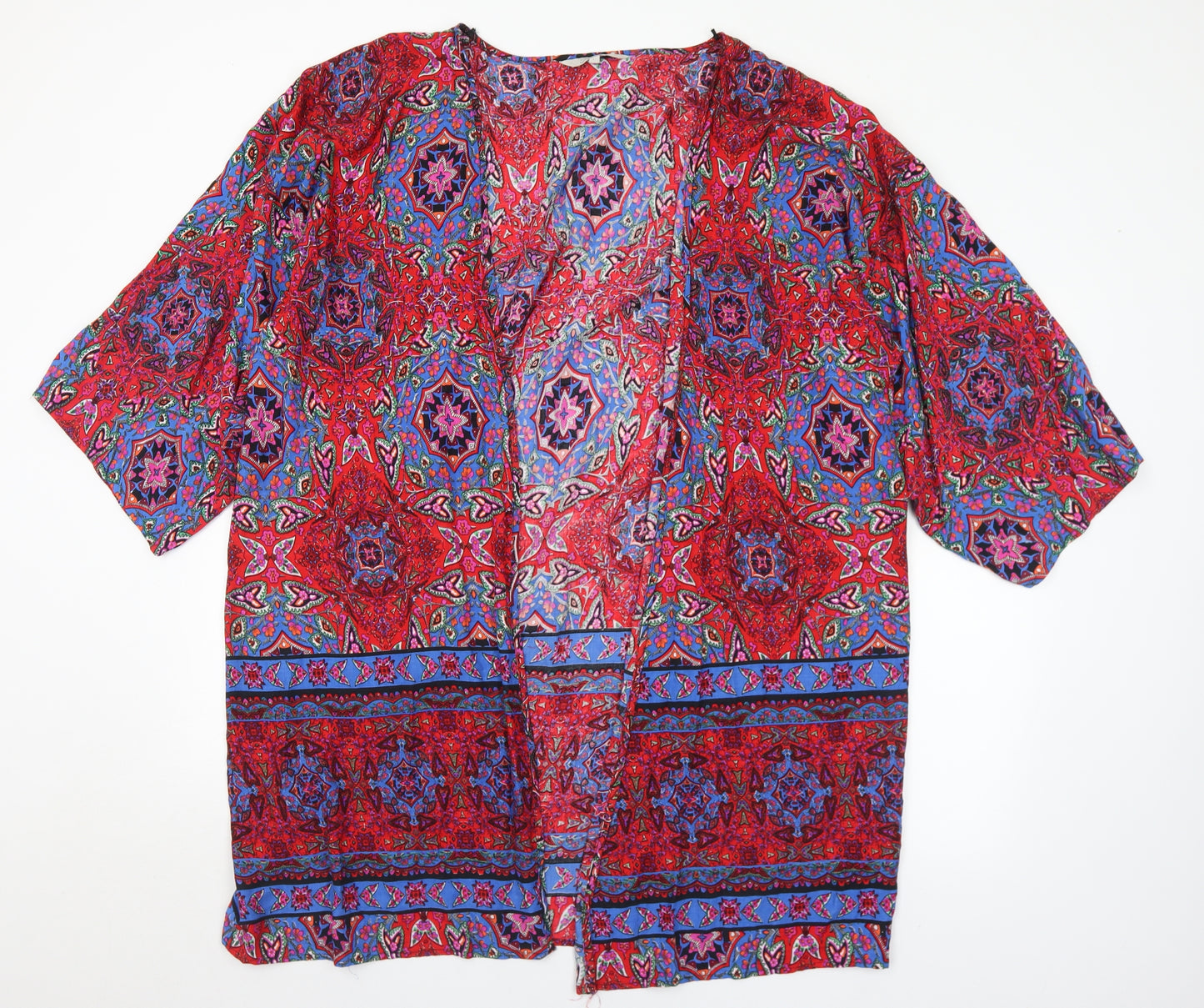 Peacocks Womens Multicoloured Geometric  Kimono Jacket Size 20