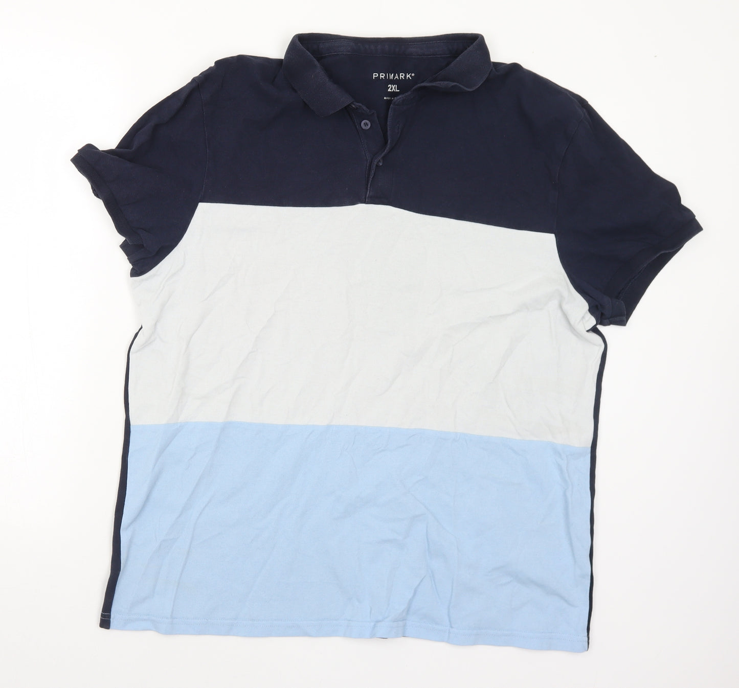 Primark Mens Blue  Cotton  Polo Size 2XL Collared