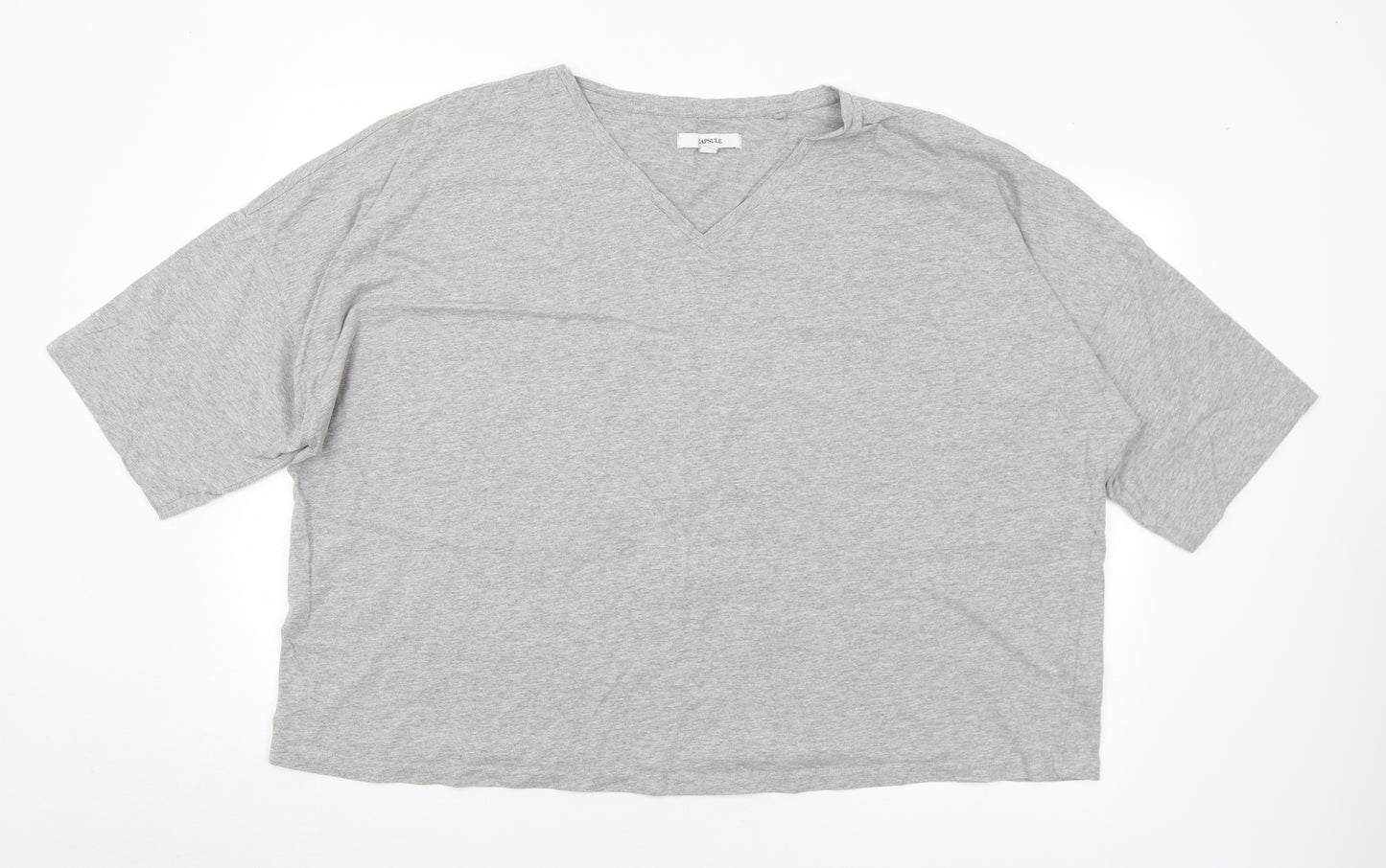 Capsule Womens Grey  Cotton Basic T-Shirt Size 30 V-Neck