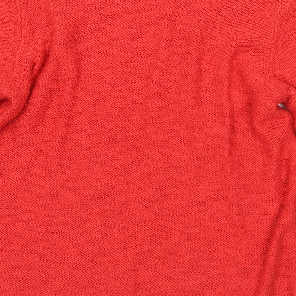 Marks and Spencer Womens Red Round Neck  Cotton Pullover Jumper Size 10