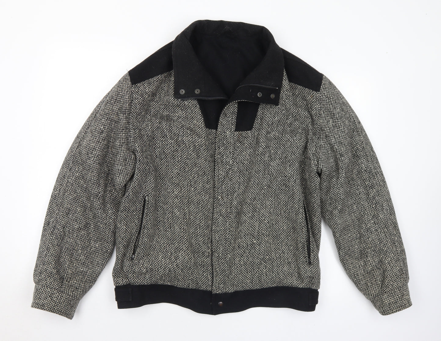 Jaeger Mens Grey   Pea Coat Coat Size M  Zip