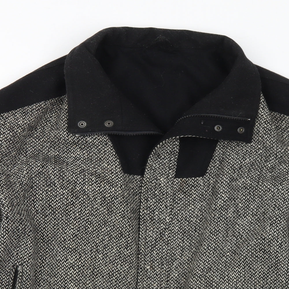 Jaeger Mens Grey   Pea Coat Coat Size M  Zip