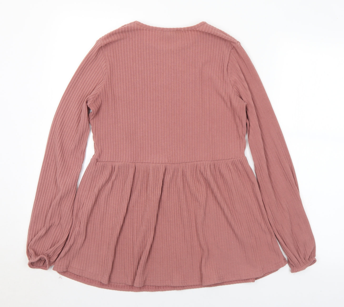 New Look Womens Pink Round Neck  Polyester Tunic Jumper Size 10