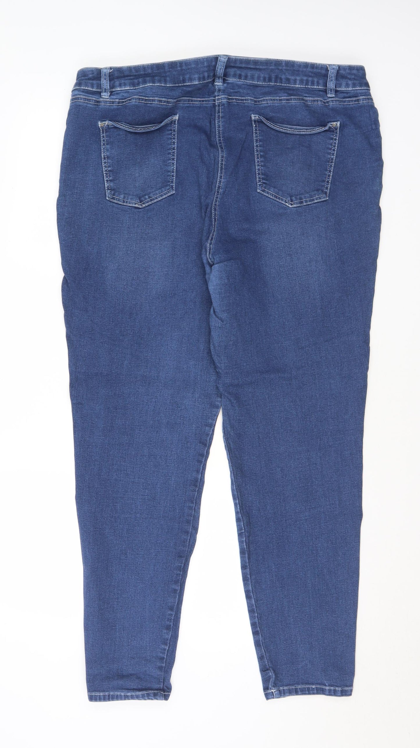 TU Womens Blue  Cotton Skinny Jeans Size 22 L29 in Regular Button