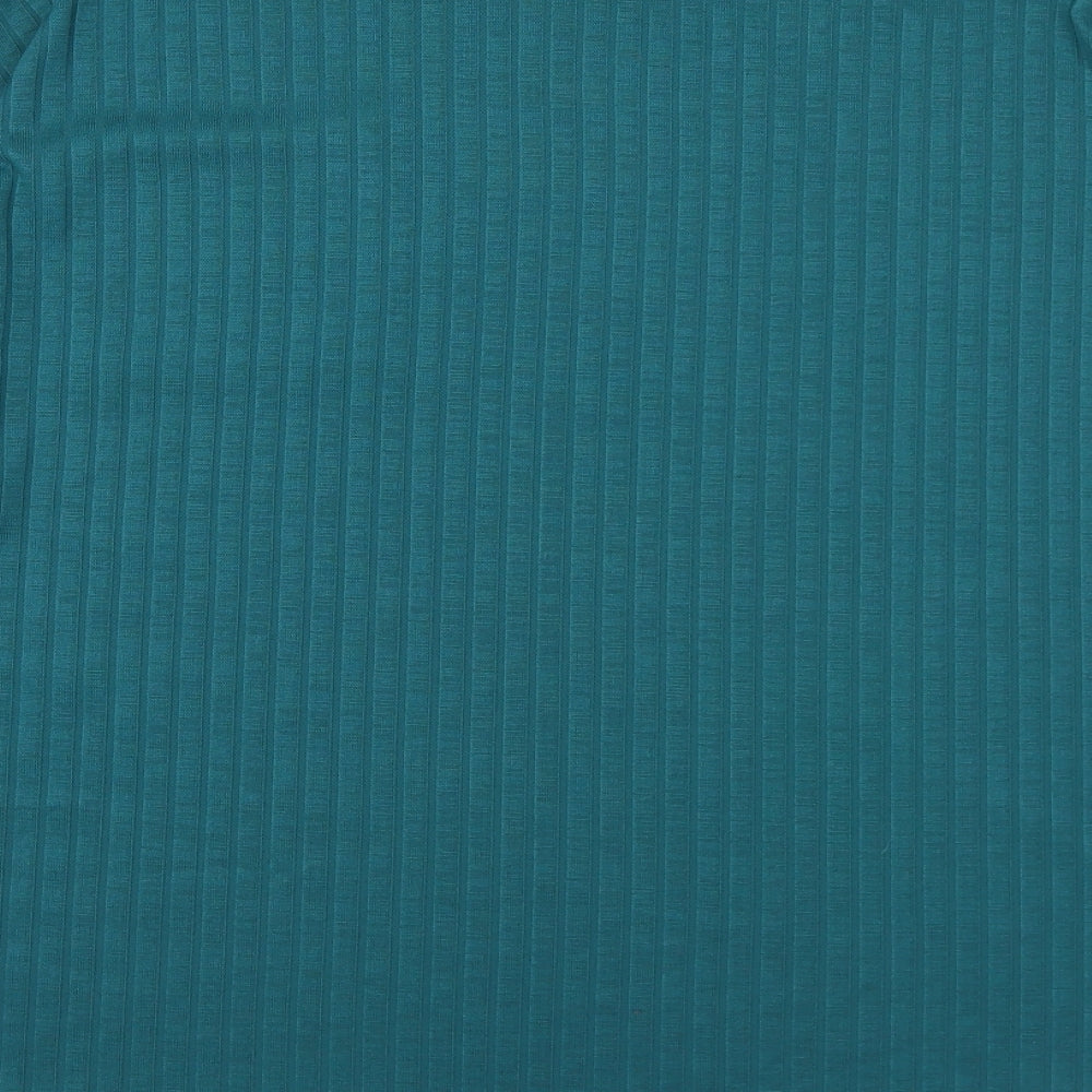 Pep&Co Womens Green  Polyester Basic T-Shirt Size 16 Crew Neck