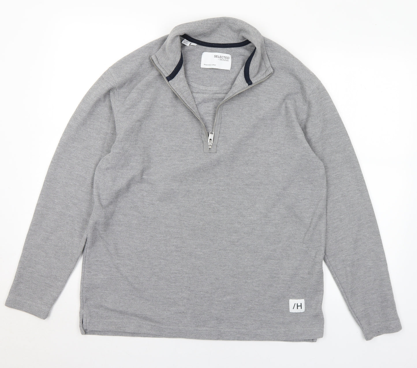 Selected Homme Mens Grey  Polyester Pullover Sweatshirt Size M