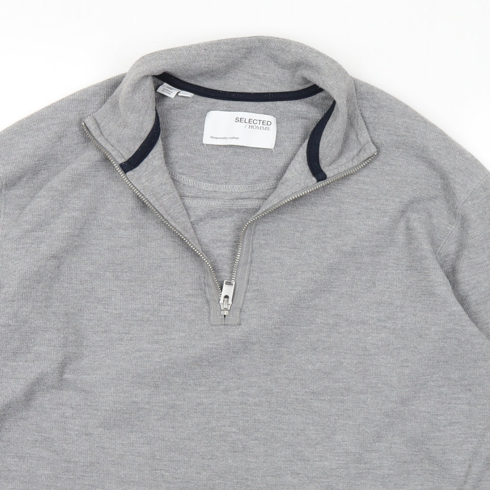 Selected Homme Mens Grey  Polyester Pullover Sweatshirt Size M