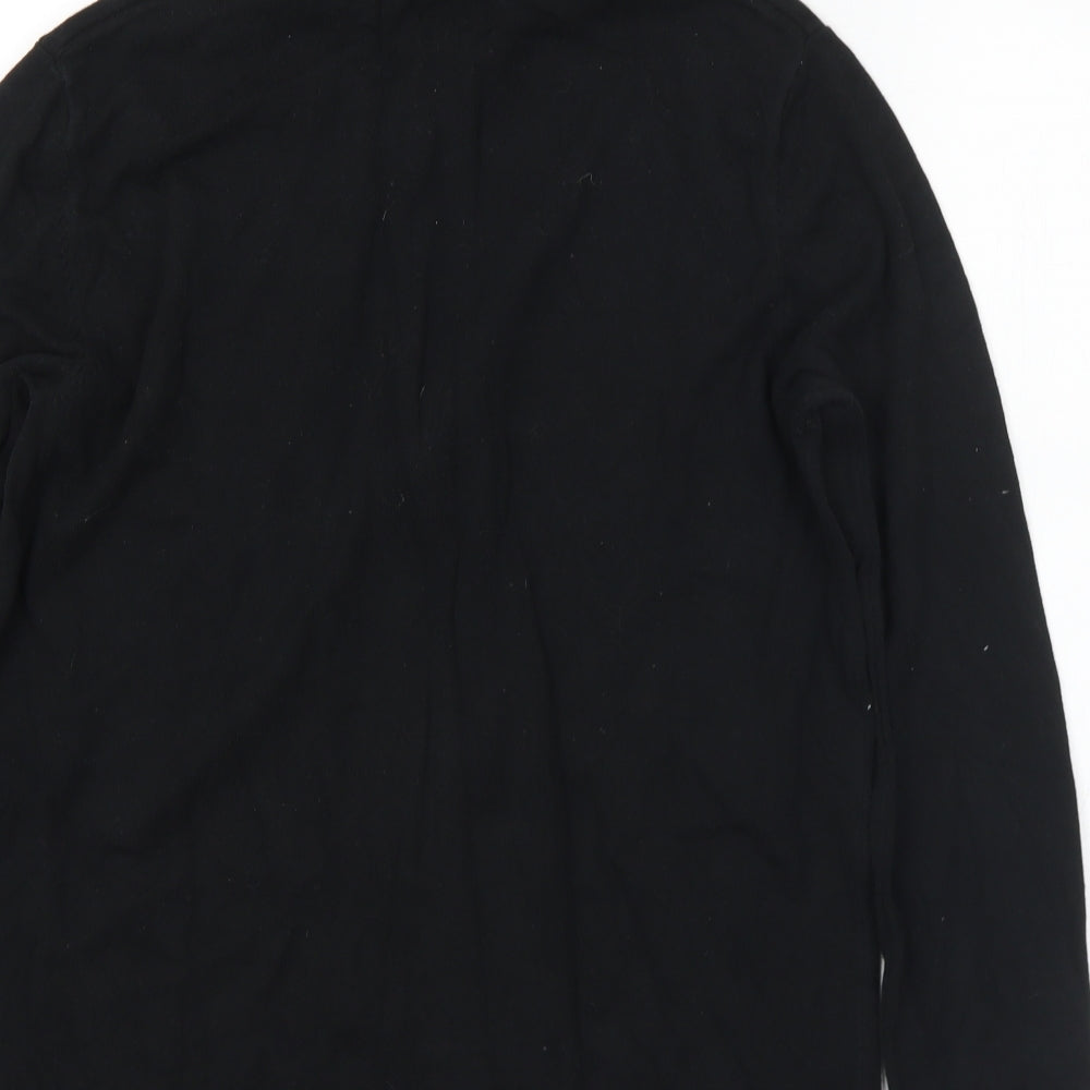 Selected Homme Mens Black Collared  Cotton Full Zip Jumper Size M