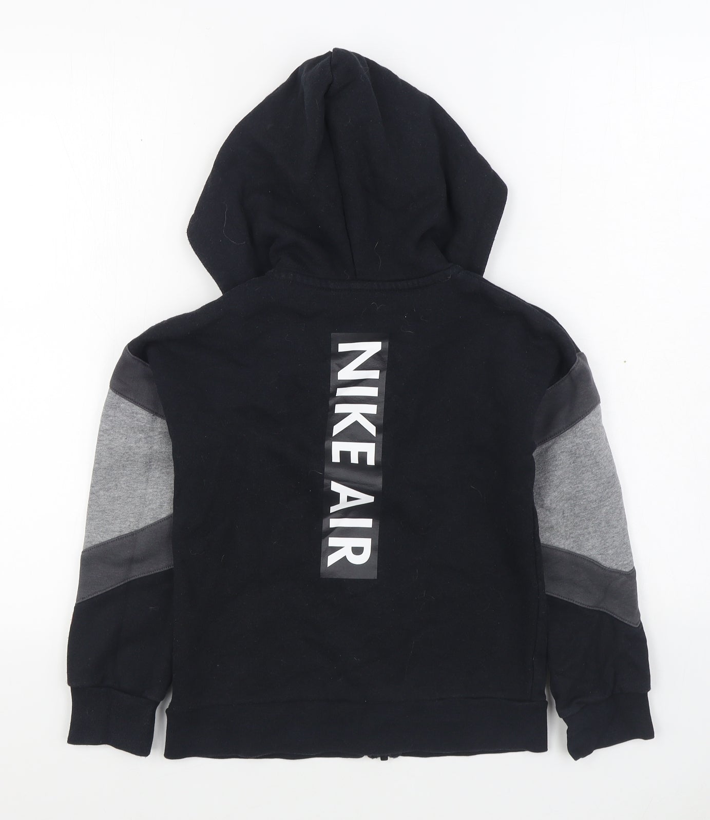 Nike Boys Black  Cotton Full Zip Hoodie Size 8-9 Years  Zip