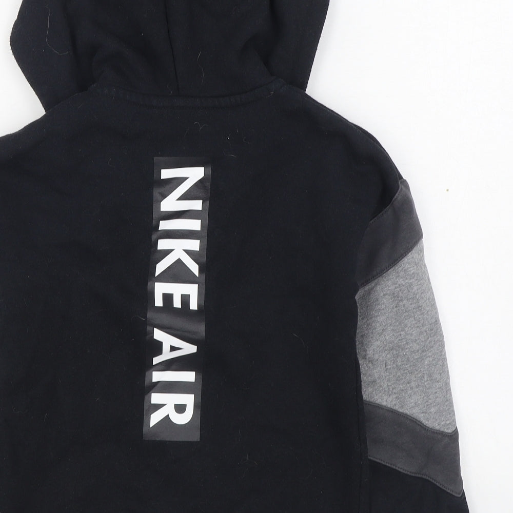Nike Boys Black  Cotton Full Zip Hoodie Size 8-9 Years  Zip