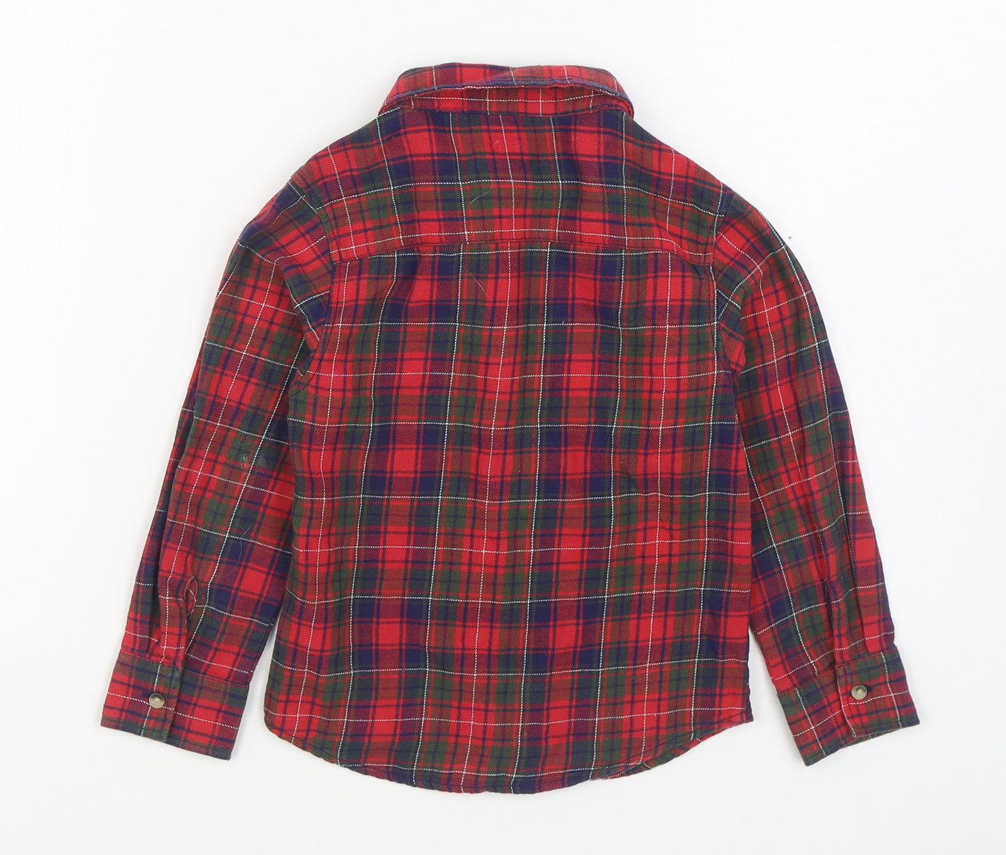Urban Rascals Boys Red Plaid 100% Cotton Basic Button-Up Size 4-5 Years Collared Button