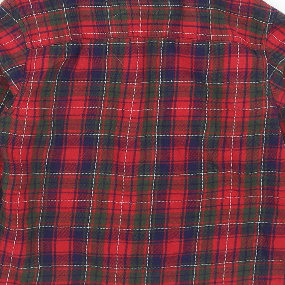 Urban Rascals Boys Red Plaid 100% Cotton Basic Button-Up Size 4-5 Years Collared Button