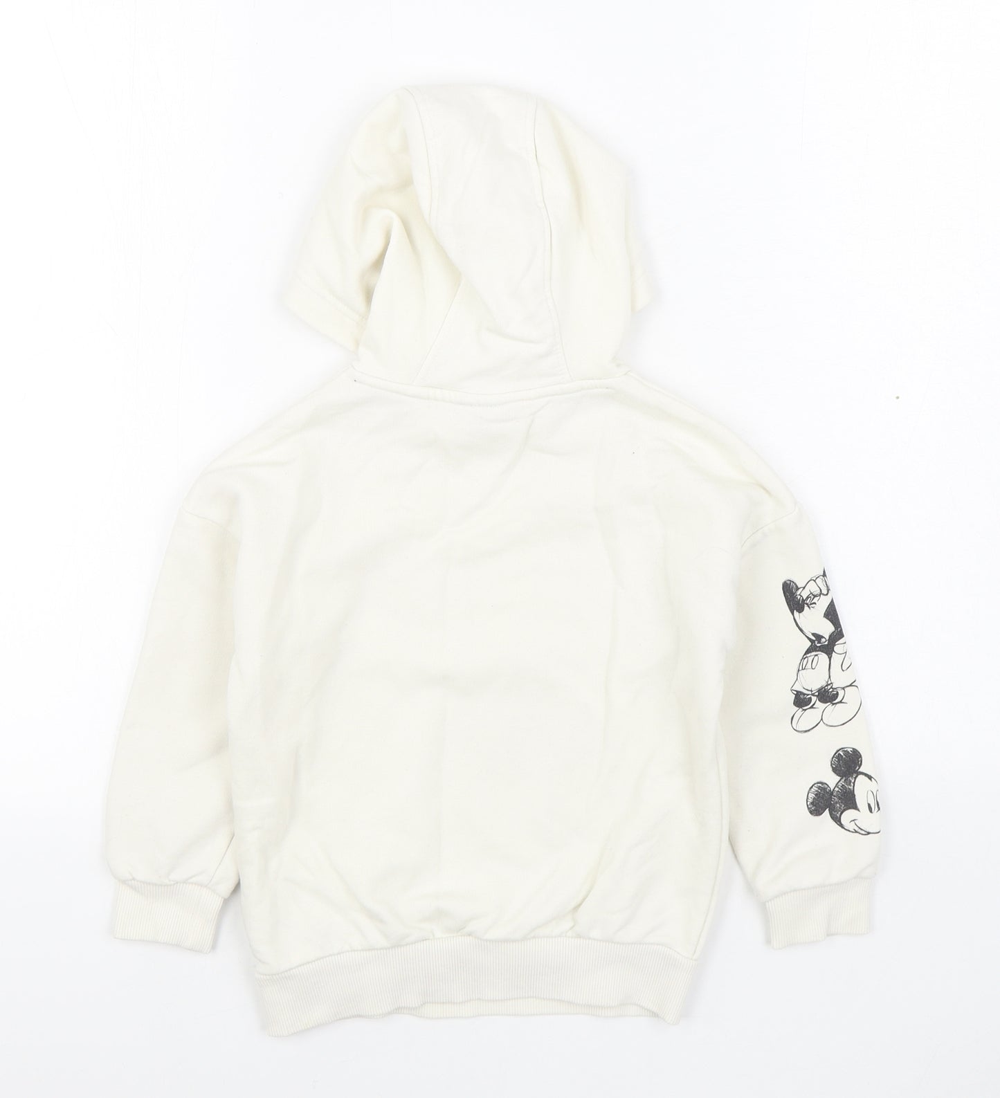 F&F Girls White  Cotton Pullover Hoodie Size 4-5 Years  Pullover - Mickey Mouse