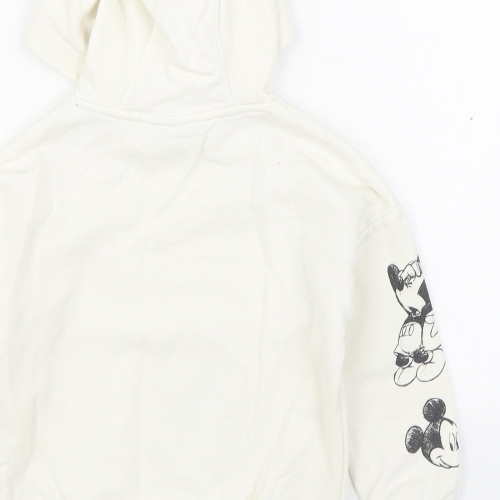 F&F Girls White  Cotton Pullover Hoodie Size 4-5 Years  Pullover - Mickey Mouse