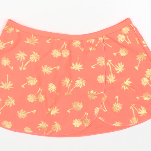 George Girls Orange Geometric Polyester A-Line Skirt Size 10-11 Years  Regular  - Swim skirt