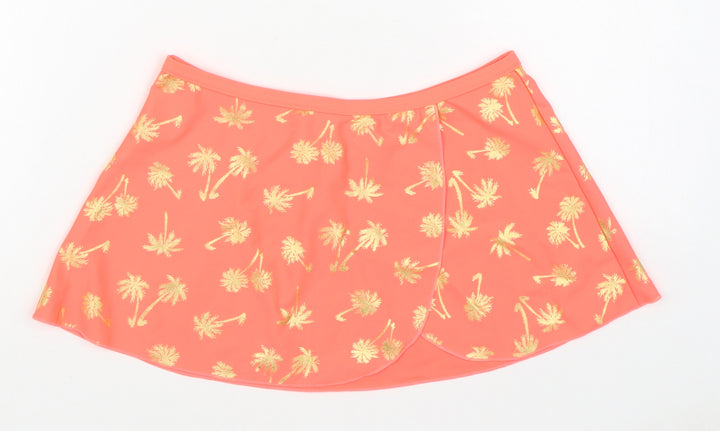 George Girls Orange Geometric Polyester A-Line Skirt Size 10-11 Years Regular - Swim skirt