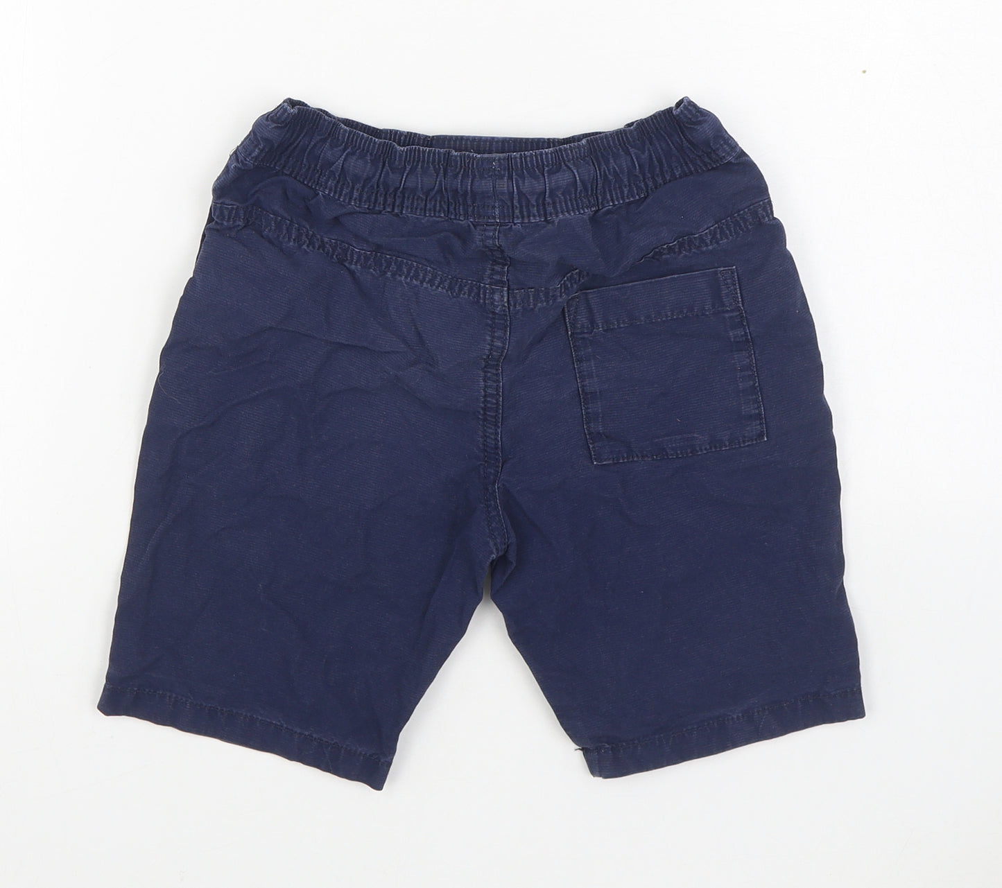 Marks and Spencer Boys Blue  100% Cotton Cargo Shorts Size 7-8 Years  Regular Tie