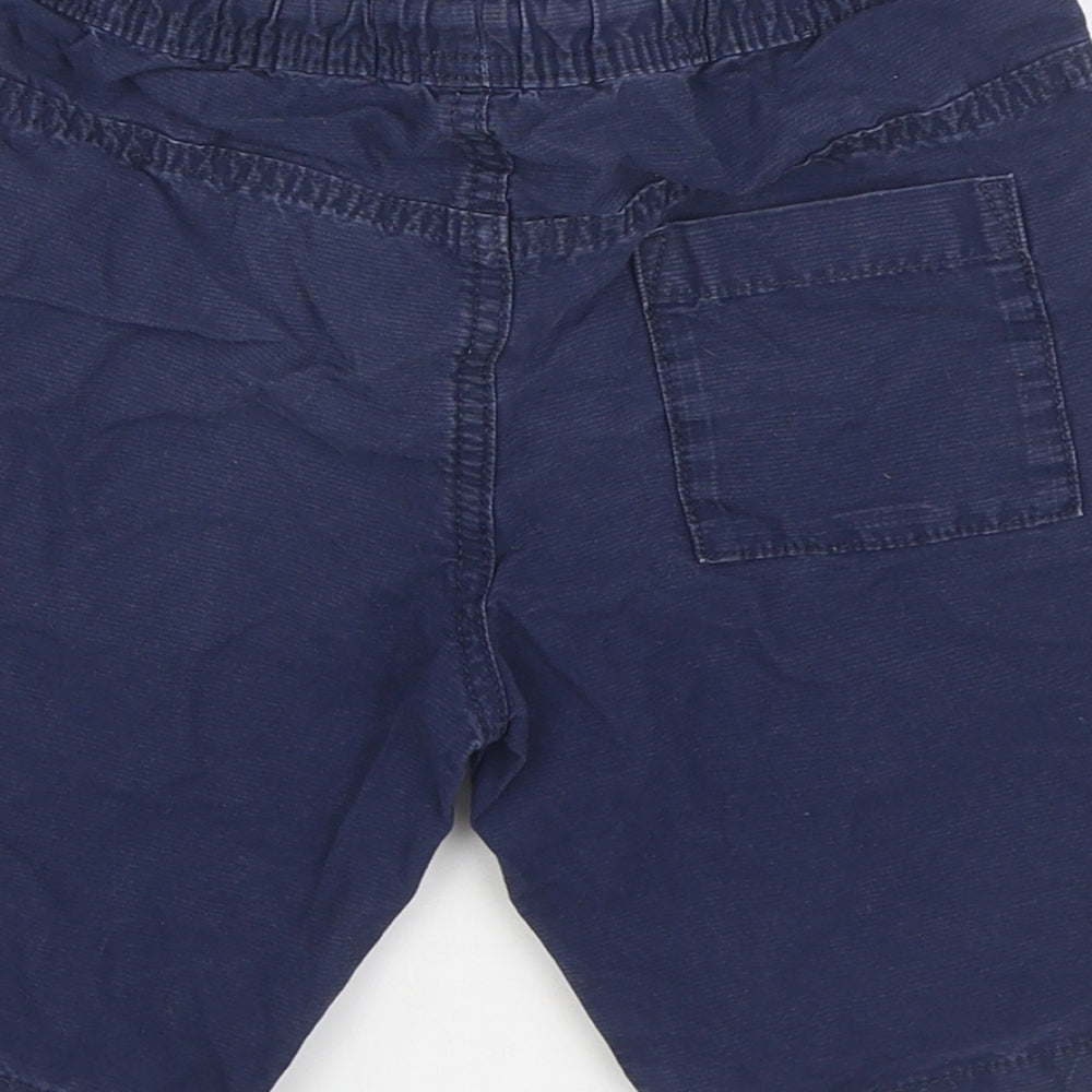 Marks and Spencer Boys Blue  100% Cotton Cargo Shorts Size 7-8 Years  Regular Tie