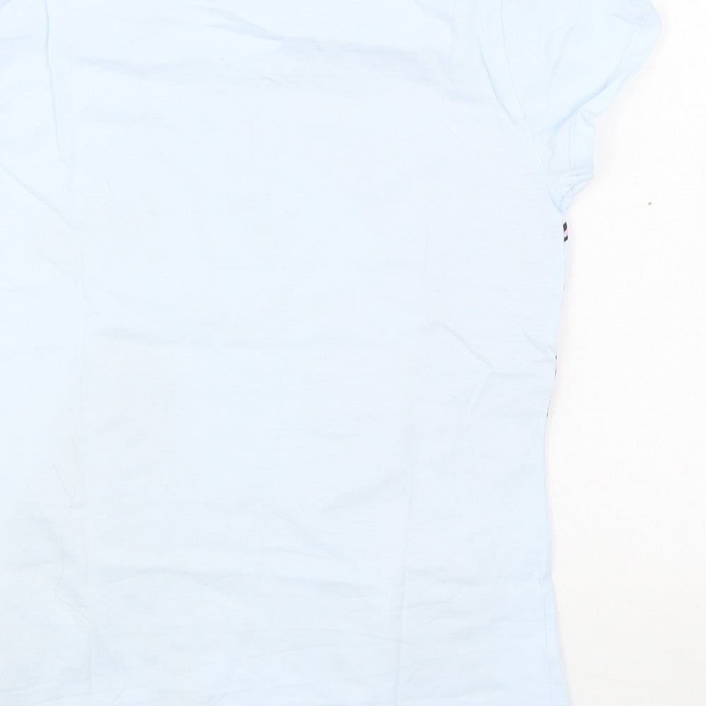 Pep&Co Girls Blue  100% Cotton Basic T-Shirt Size 12-13 Years Round Neck Pullover - Disney