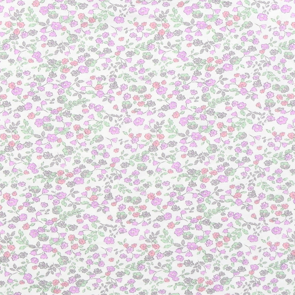 George Girls Multicoloured Floral 100% Cotton Basic T-Shirt Size 12-13 Years Round Neck Pullover