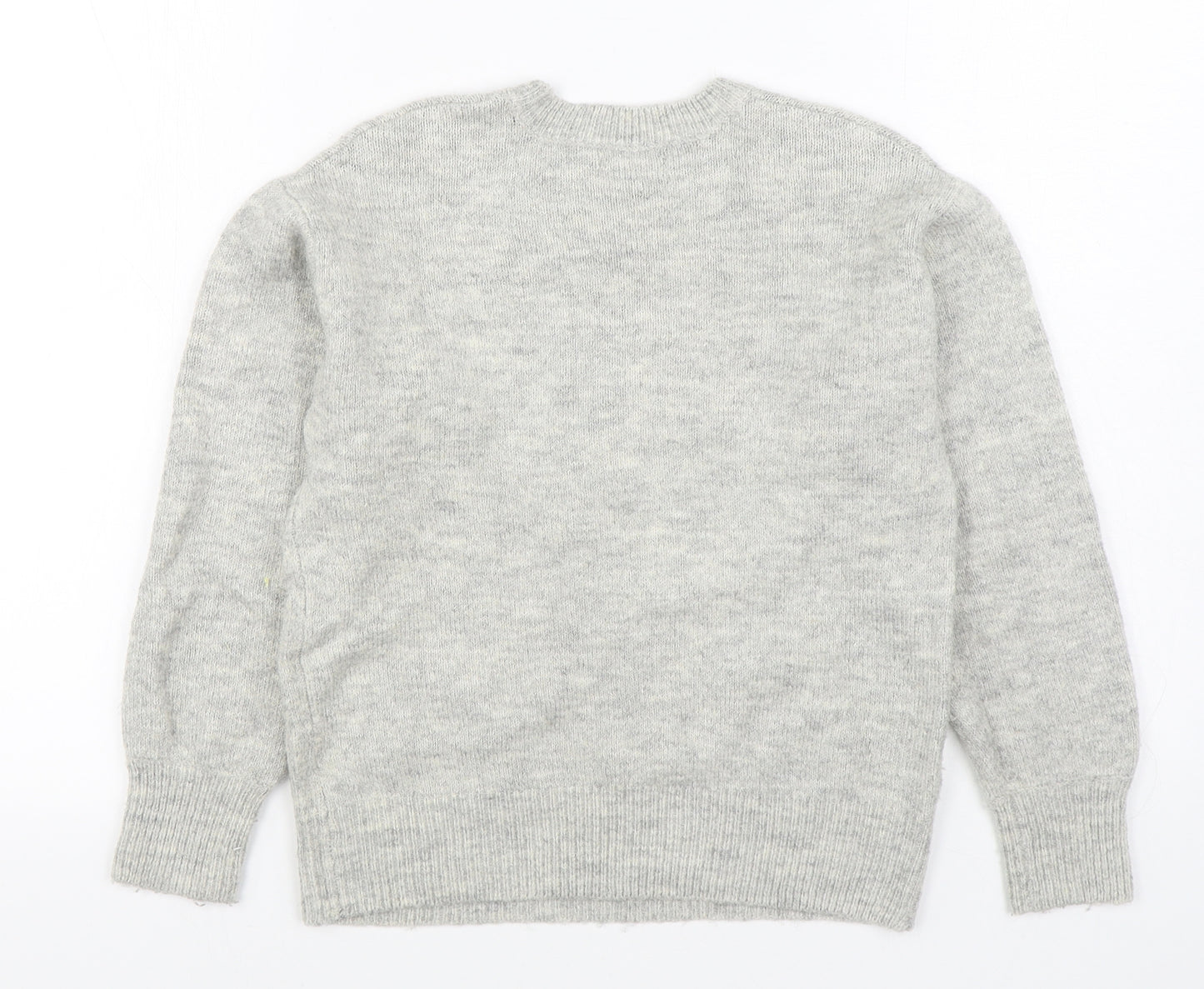 RESERVED Girls Grey Round Neck  Acrylic Pullover Jumper Size 10-11 Years  Pullover