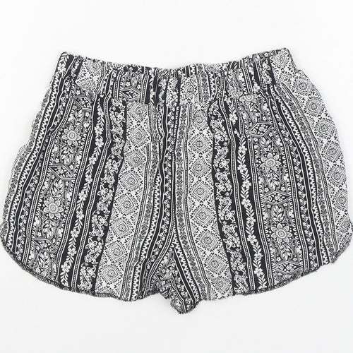 915 Generation Girls Black Geometric Viscose Sweat Shorts Size 13 Years  Regular