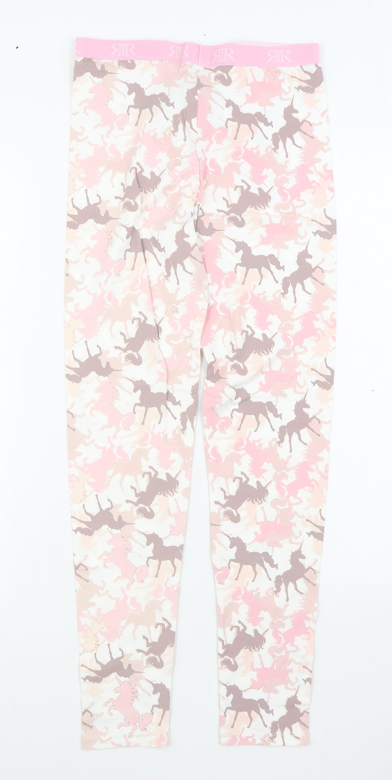 River Island Girls Pink Geometric Cotton Jogger Trousers Size 11-12 Years  Regular  - Legging