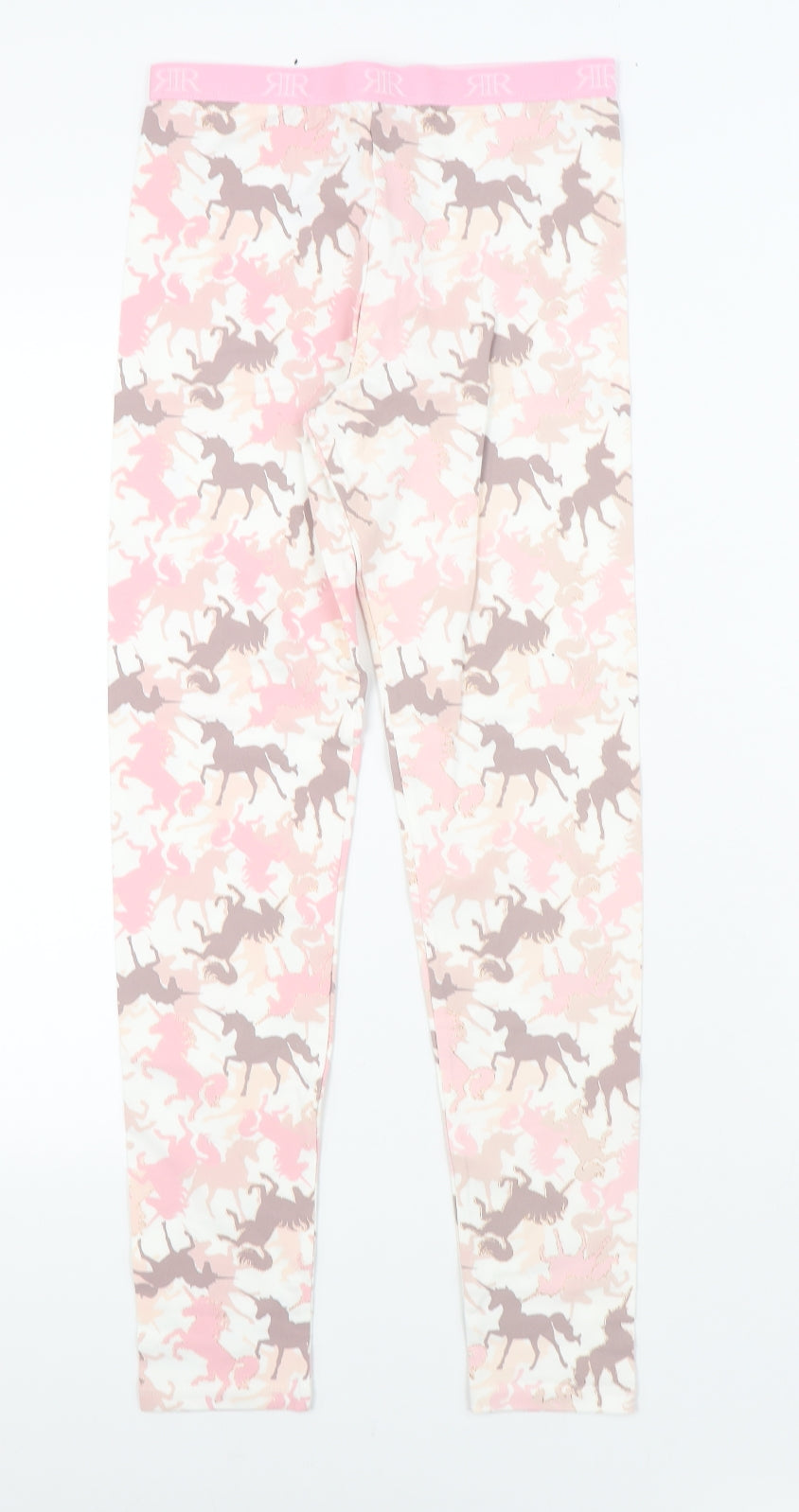 River Island Girls Pink Geometric Cotton Jogger Trousers Size 11-12 Years  Regular  - Legging