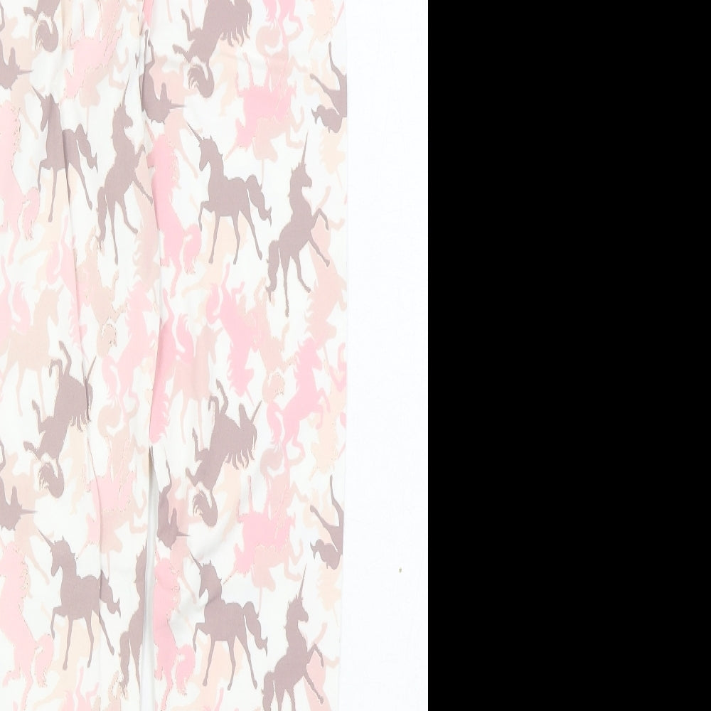 River Island Girls Pink Geometric Cotton Jogger Trousers Size 11-12 Years  Regular  - Legging