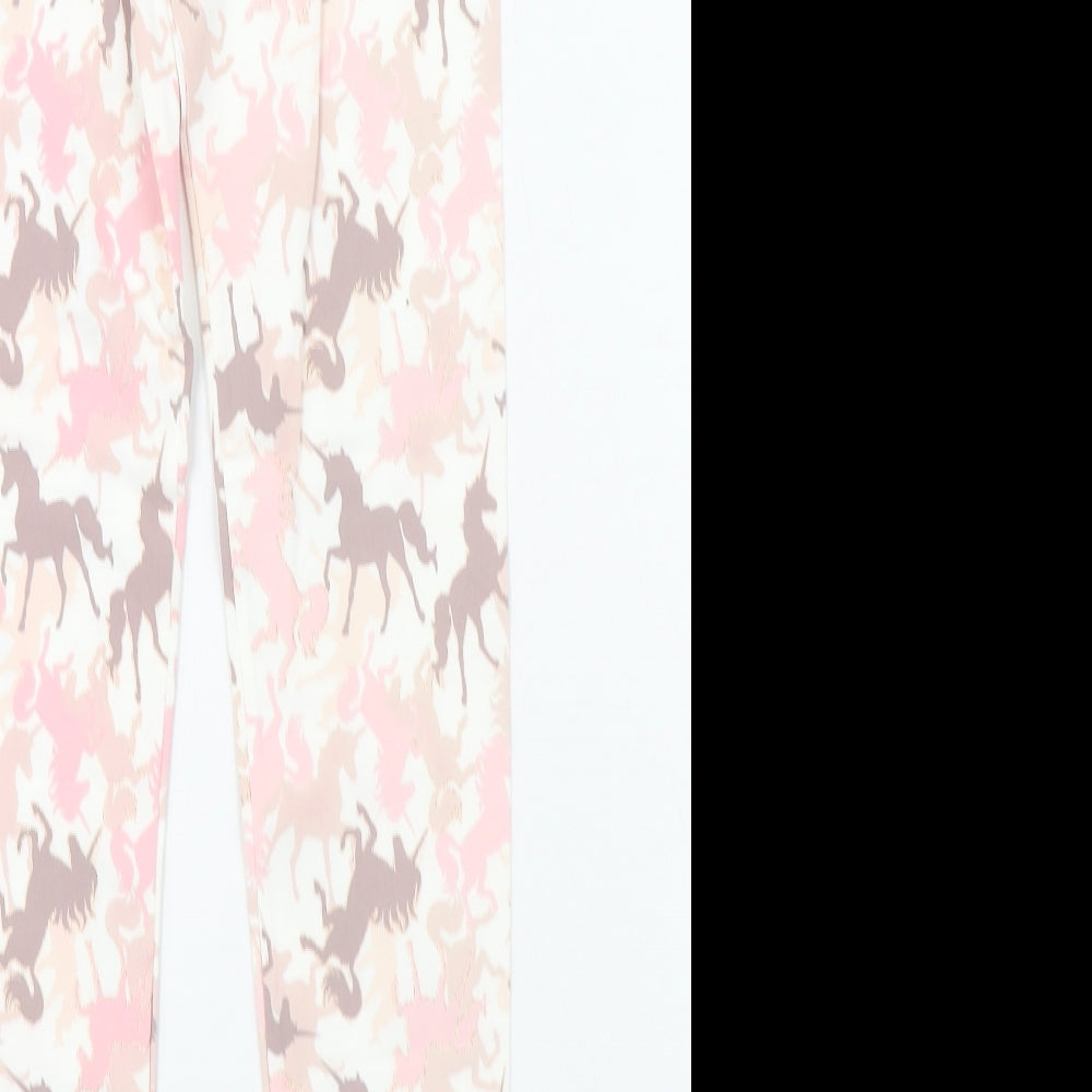 River Island Girls Pink Geometric Cotton Jogger Trousers Size 11-12 Years  Regular  - Legging