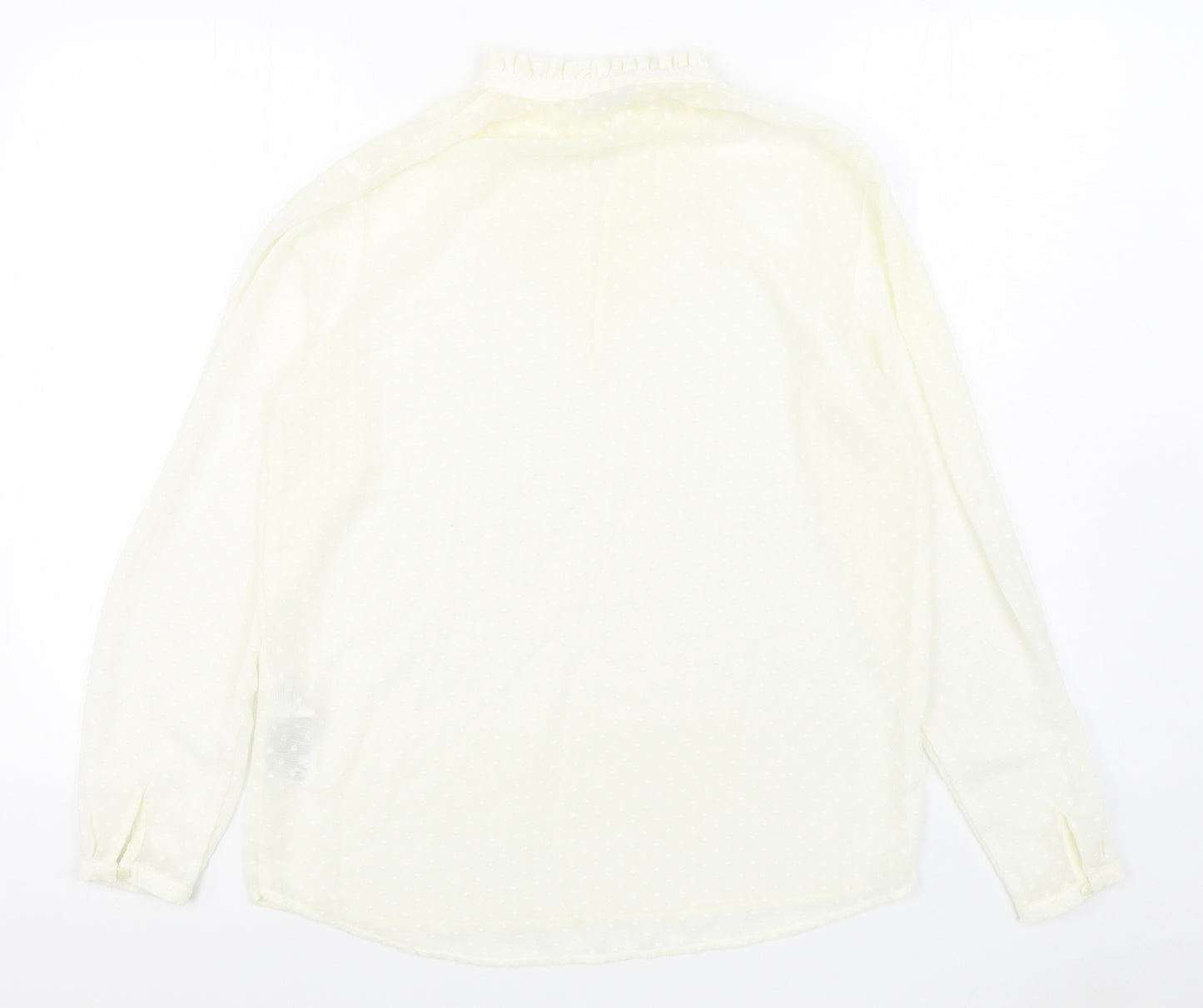 Jaqueline de Yong Womens Ivory  Polyester Basic Blouse Size 8 High Neck
